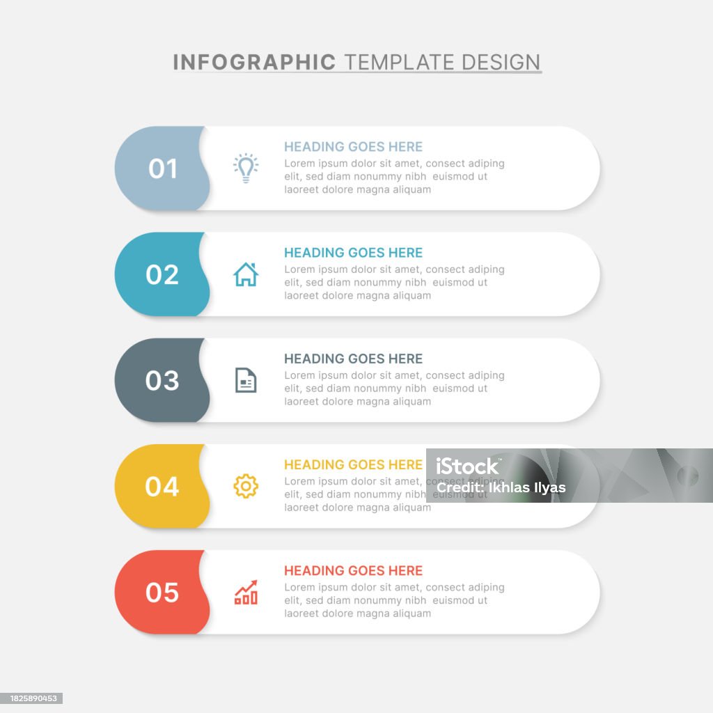 Point Infographic Design Simple Business Infographic Design Template With 5 Data Points Stock ...