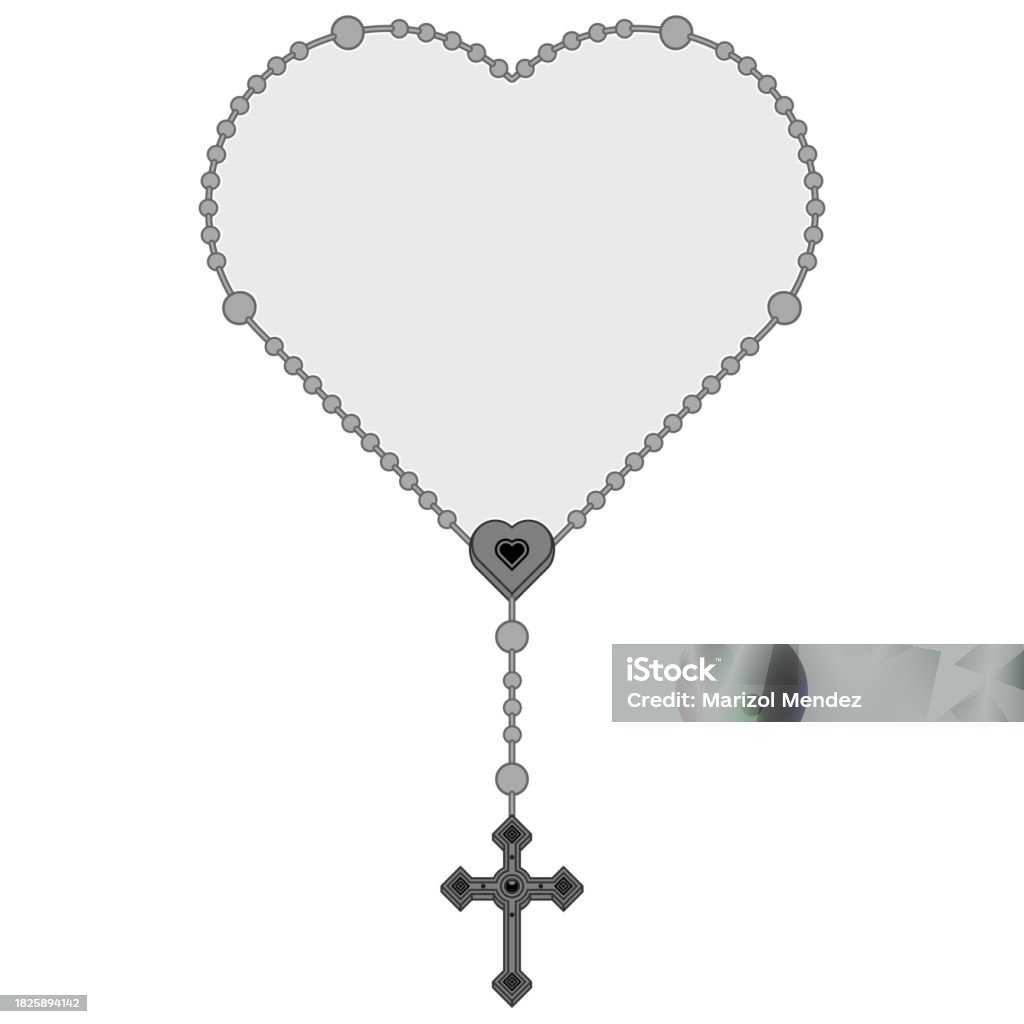 Heart Shaped Catholic Rosary Stock Illustration Download Image Now heart-shaped-catholic-rosary-stock-illustration-download-image-now