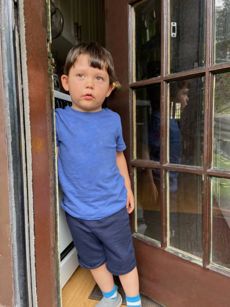istock Little boy holding the door 1825895495
