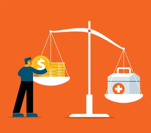 Vector illustration of Health care costs
