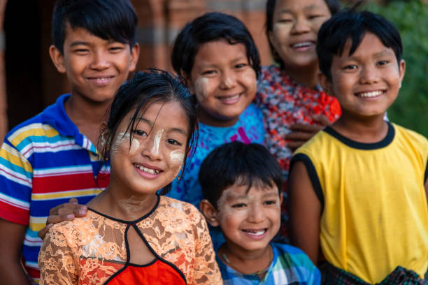 istock Group of Burmese children posing in Bagan 1825954846