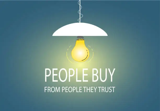 Vector illustration of People buy from people they trust