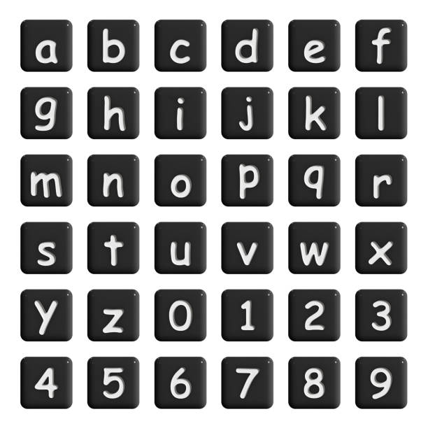 istock Black dice with alphabet and numbers 1826014272