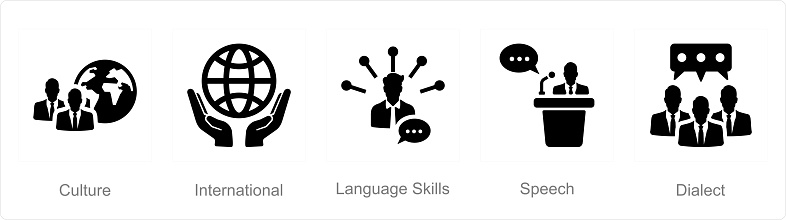 These are beautiful handcrafted pixel perfect Black Filled Language icons