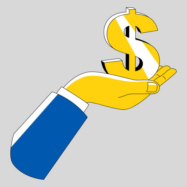 istock Line Art Hand Dollar Symbol Profession Banker 1826107580