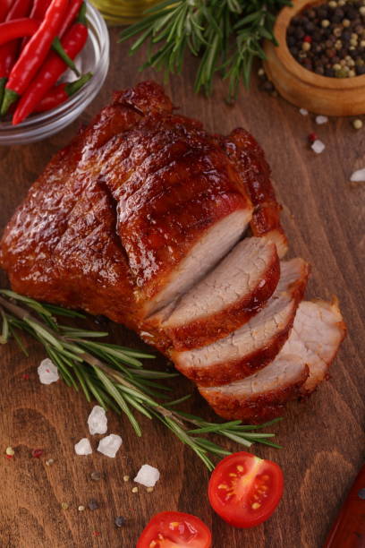 istock Boiled pork on a wooden background 1826132013