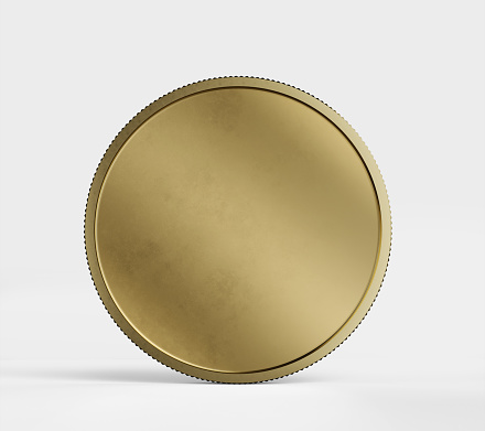 Blank Golden Badge Isolated On White