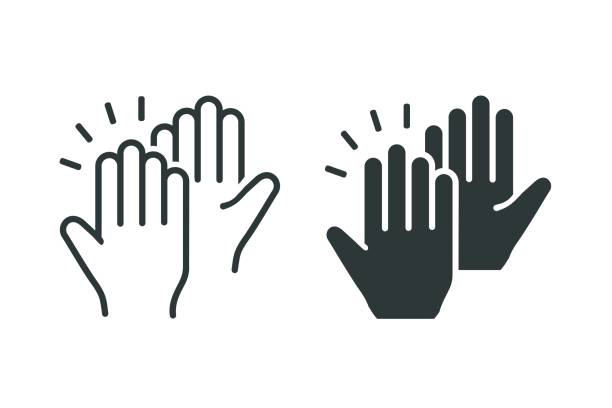 stockillustraties, clipart, cartoons en iconen met high five icon. illstration vector - high five