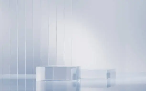 Transparent glass stage background, 3d rendering. Transparent glass stage background, 3d rendering.