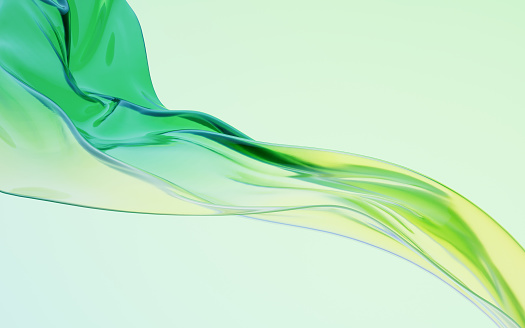 Flowing transparent cloth background, 3d rendering. 3D illustration.
