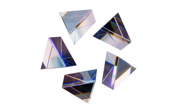 istock Glass geometries with dispersion colors, 3d rendering. 1826251643