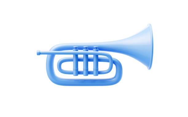 This is a 3D illustration of a postal horn 3D icon