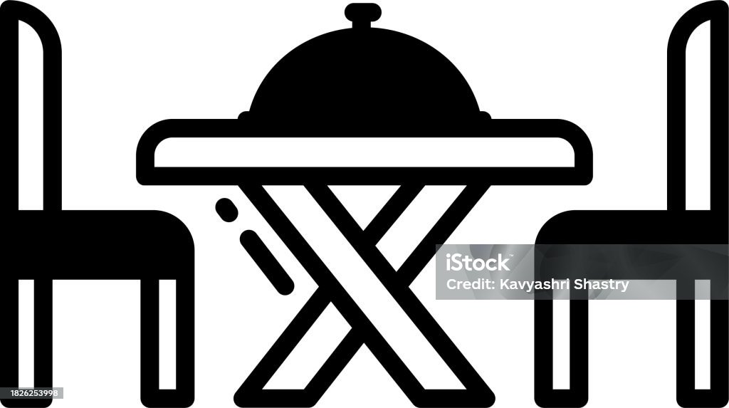 Dining Table Glyph And Line Vector Illustration Stock Illustration ...