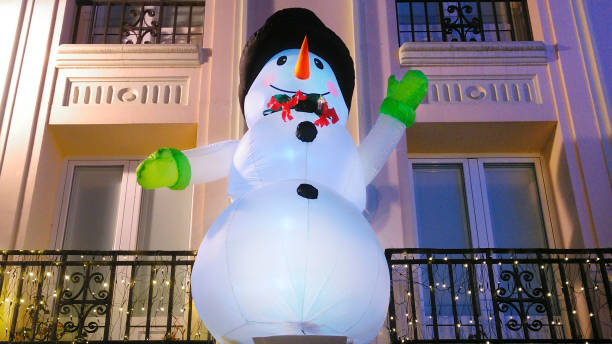Inflatable large snowman, Chistmas decoration.