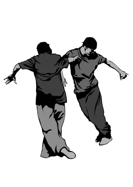 Vector illustration of Hip hop dance