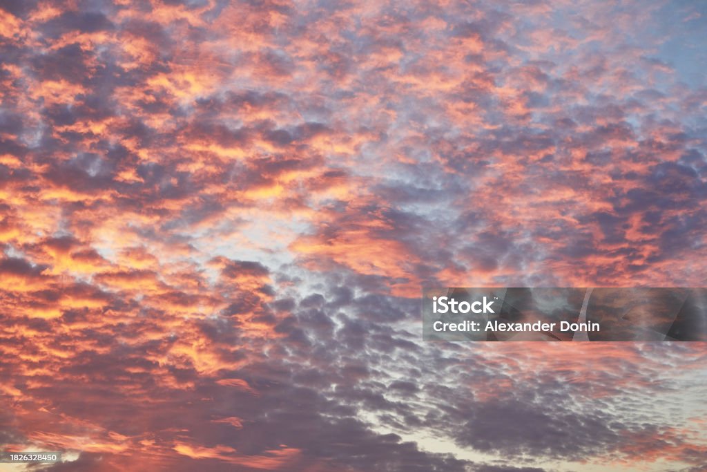 Red Sunset Texture Red Sunset Clouds On Blue Sky Background Texture Stock Photo - Download ...