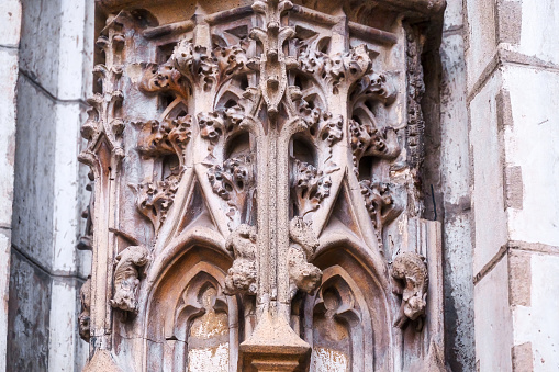 Medieval architectural feature in the Seville Cathedral, Spain. Part of a series. Its official name is the Cathedral of Saint Mary of the See (Spanish: Catedral de Santa María de la Sede). 16th Century Gothic style building