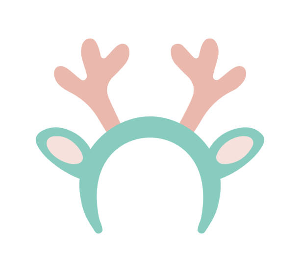 istock Reindeer Antlers Headband. Vector illustration. Pastel Green and Pink color. Accessory for Christmas 1826374114