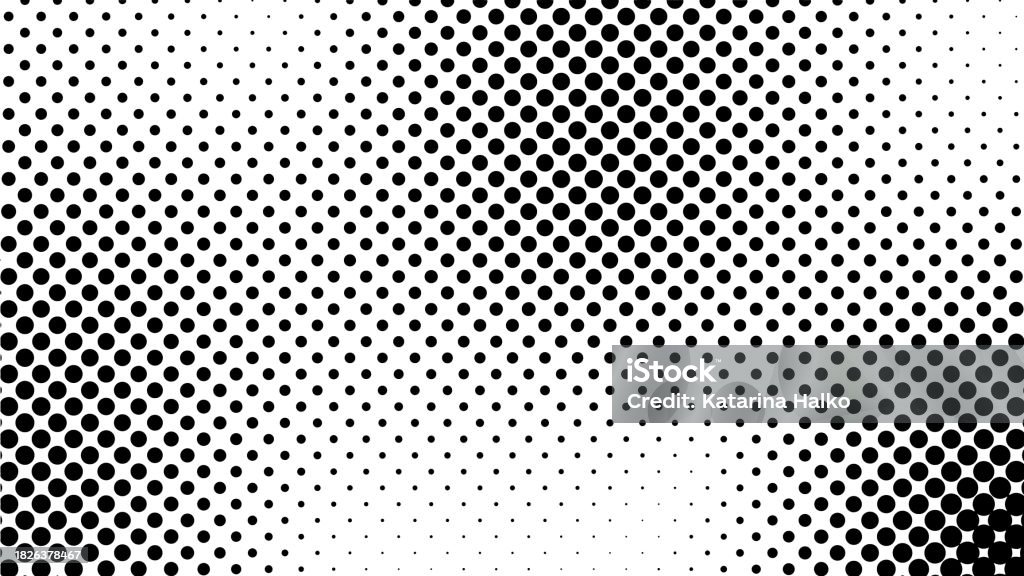 Scattered Gradient Pattern Vector Horizontal Gradient Background In Monochrome Halftone Style With ...