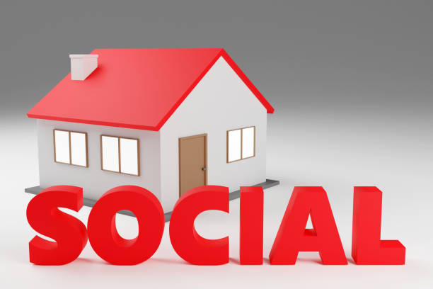 istock 3d rendered house letters social housing 1826411520