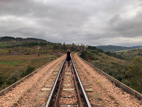 railway in the countryside with leadership image