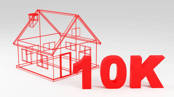 istock Luxury glass inscription 10k on grey podium, soft light, smooth background, 3d rendering 1826425819