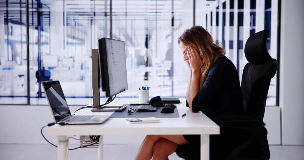 istock Stressed Sick Employee Woman 1826451640