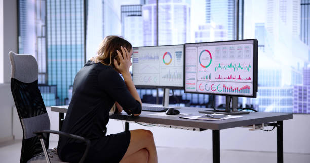 istock Bored Workaholic Accountant Employee With Headache 1826452232