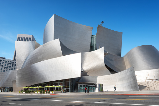 Los Angeles, California, USA - February 29, 2016: The Walt Disney Concert Hall in LA. The building was designed by Frank Gehry and opened in 2003.