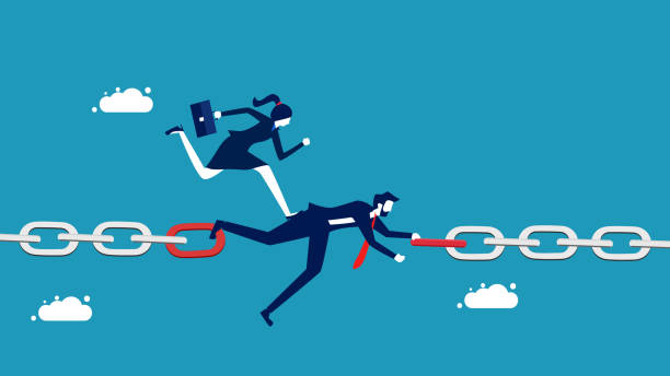 istock Business marketing concept, business connections. Selfless businessman connecting chains together 1826489713