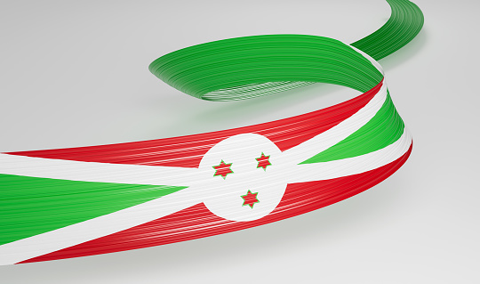 3d Flag Of Burundi 3d Wavy Shiny Burundi Ribbon Isolated On White Background 3d illustration