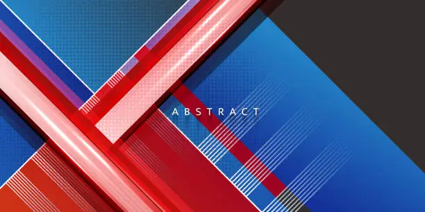 Vector illustration of Modern red and blue abstract papercut business background vector design