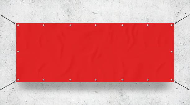 istock Red Outdoor Tarpaulin Banner 3D Rendering 1826530484