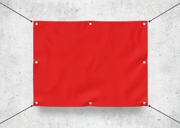 istock Red Outdoor Tarpaulin Banner 3D Rendering 1826531672