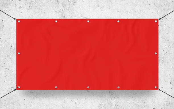 istock Red Outdoor Tarpaulin Banner 3D Rendering 1826534434