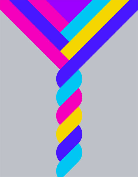 abstrakte farben twisted rope illustration muster hintergrund - verdreht stock-grafiken, -clipart, -cartoons und -symbole