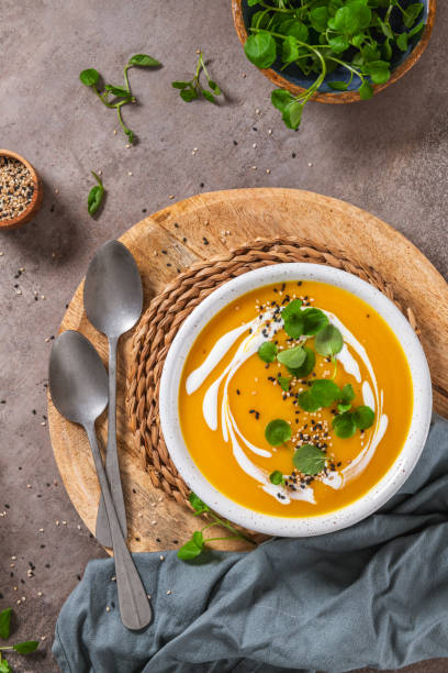 istock Creamy pumpkin soup 1826555857