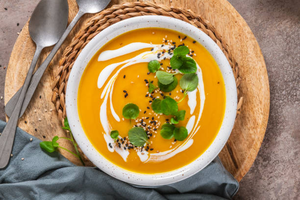 istock Creamy pumpkin soup 1826556412