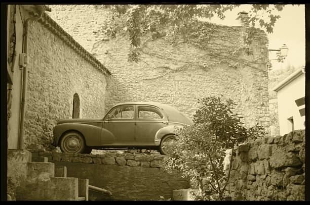 istock Old Car in Ancient French Village 182658420