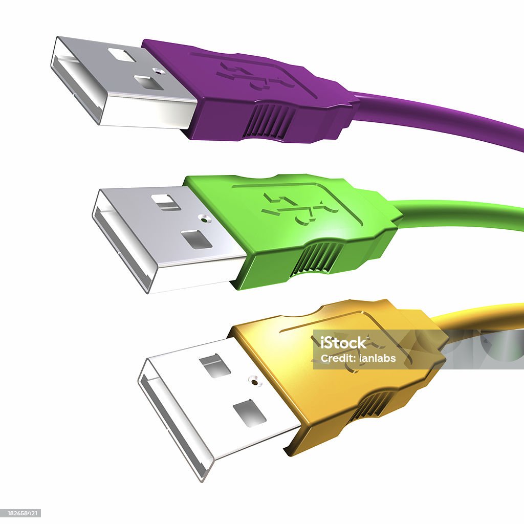 Colorato cavi USB - Foto stock royalty-free di Cavo - Componente elettrico