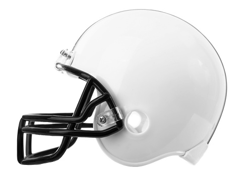 White football helmet, isolated on white.