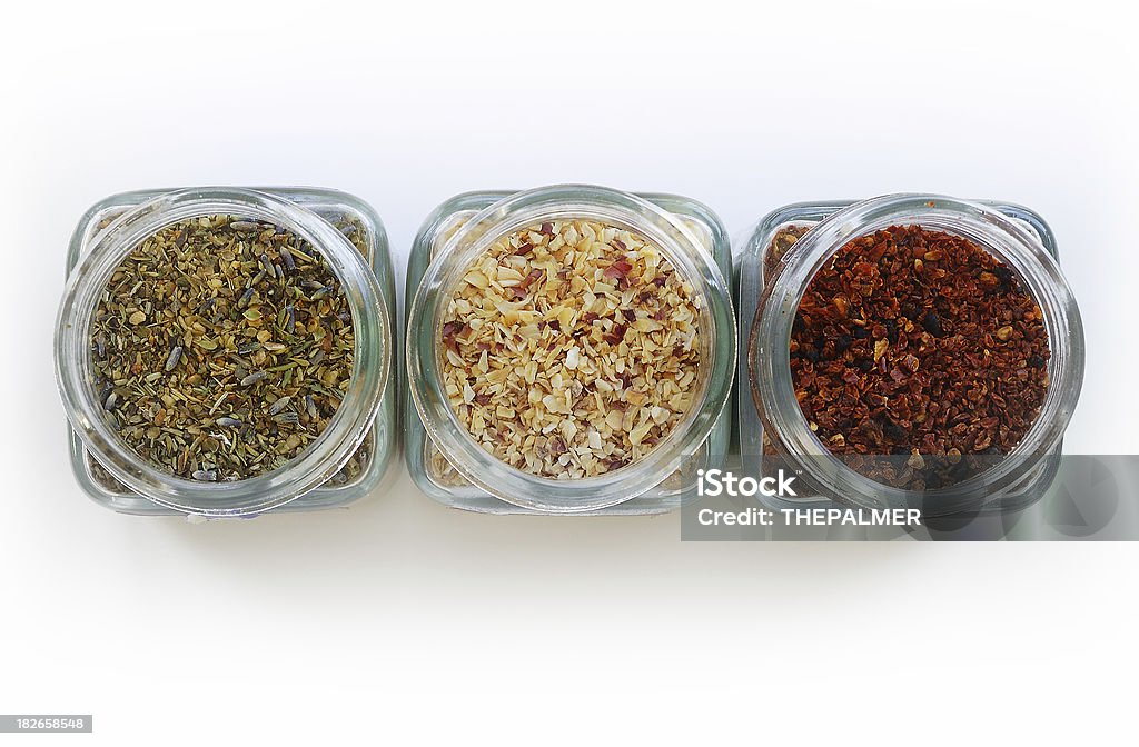 Spezie ed erbe aromatiche - Foto stock royalty-free di Barattolo di vetro