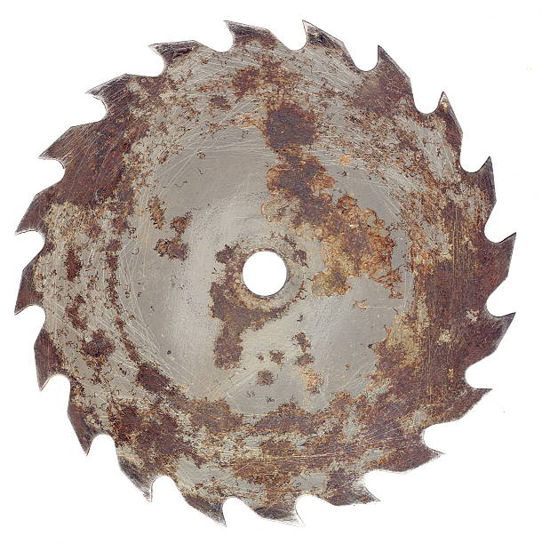 Rusted Saw Blade Rusted saw blade isolated on white. circular saw stock pictures, royalty-free photos & images