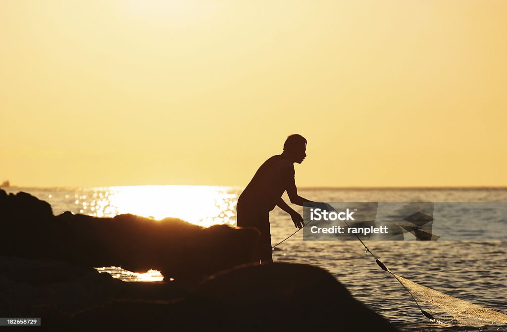 Pesca ao pôr do sol em Vancouver - Royalty-free Captura de Peixe Foto de stock