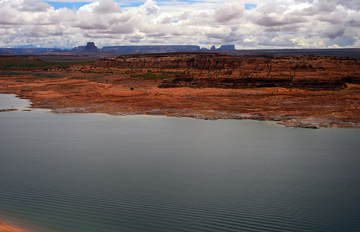 Elevated view Lake Powell in the Northern Arizona Desert