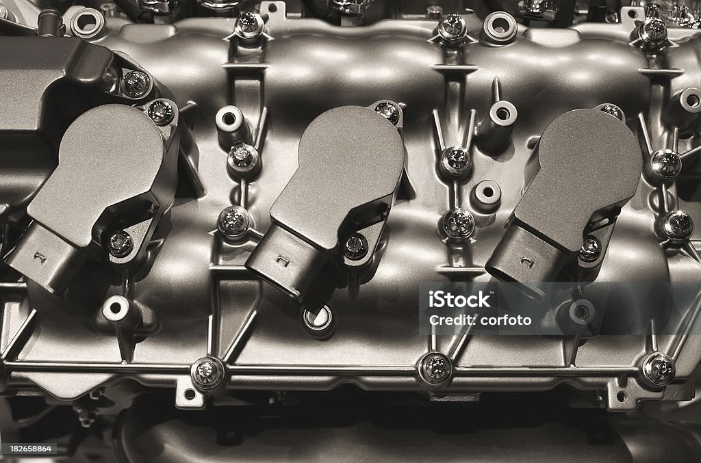 Testata cilindro - Foto stock royalty-free di Bianco e nero