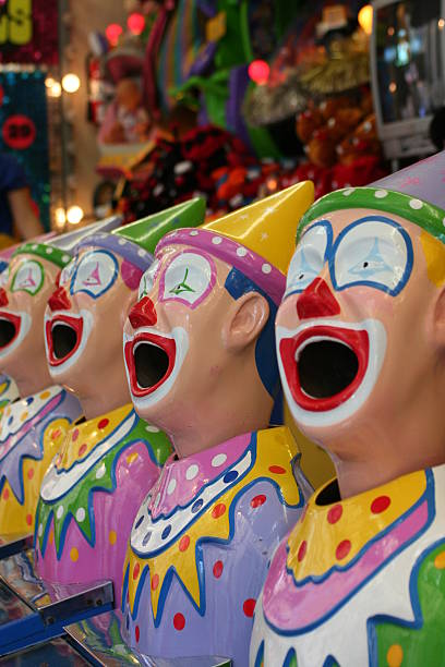 istock Laughing clowns at an amusement park 182659276