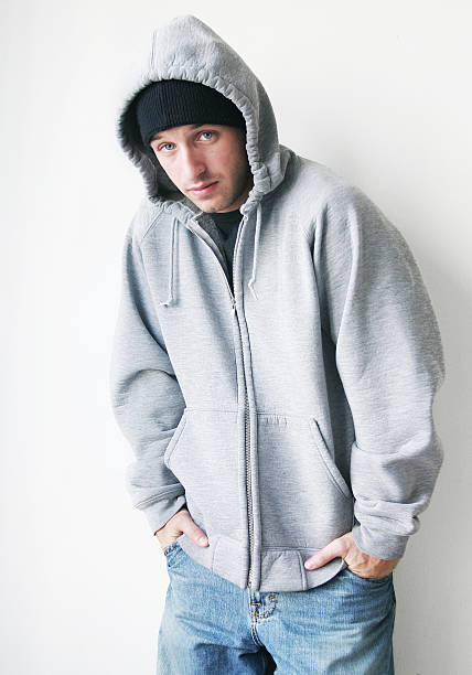 istock Young man wearing a hoody 182659378