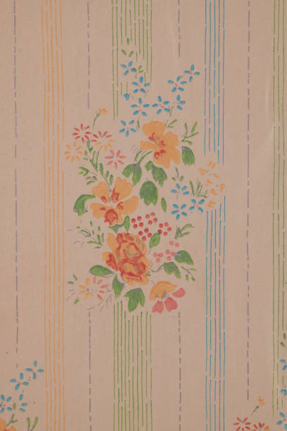 istock Old wallpaper on the wall. Old wallpaper for texture or background. 1826595249