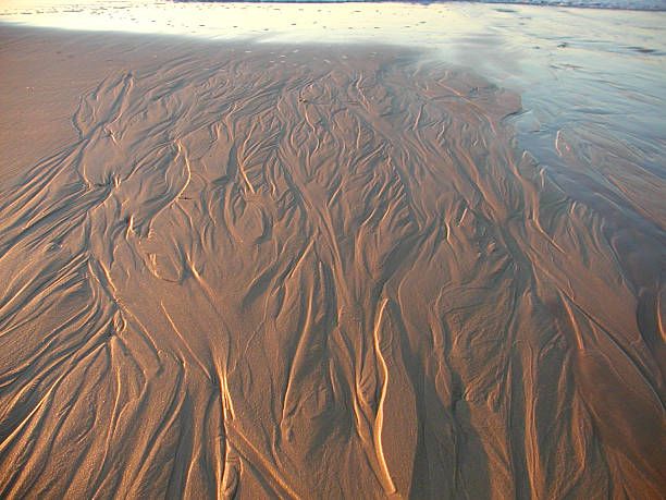 Waves in the sand stock photo